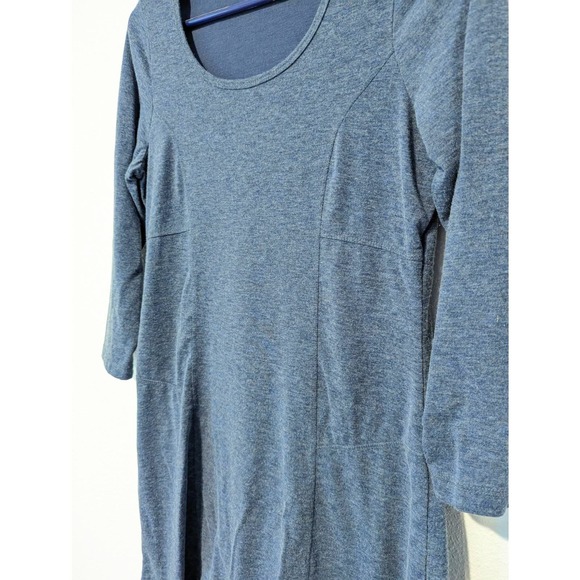 Prana Soskia Wool Blend 3/4 Sleeve Fit & Flare Blue Heather - Picture 6 of 8
